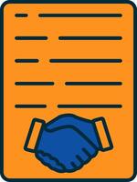 Handshake Line Filled Two Colors Icon vector