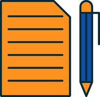 Document Line Filled Two Colors Icon vector