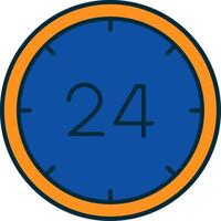 24 Hours Line Filled Two Colors Icon vector