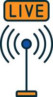 Broadcast Line Filled Two Colors Icon vector