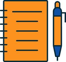 Notebook Line Filled Two Colors Icon vector