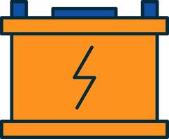 Power Line Filled Two Colors Icon vector