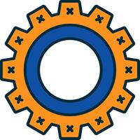 Cogwheel Line Filled Two Colors Icon vector