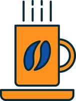 café jarra línea lleno dos colores icono vector