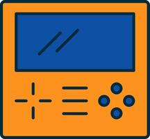 gameboy línea lleno dos colores icono vector