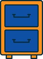 Filling Cabinet Line Filled Two Colors Icon vector