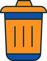 Dustbin Line Filled Two Colors Icon vector