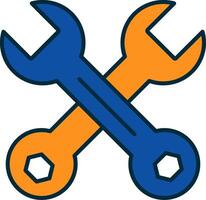 Wrench Line Filled Two Colors Icon vector