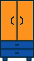 Cupboard Line Filled Two Colors Icon vector