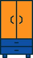 Cupboard Line Filled Two Colors Icon vector