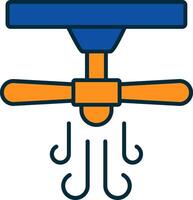 Ceiling Fan Line Filled Two Colors Icon vector