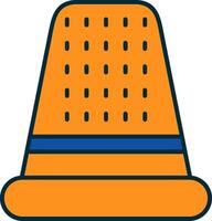 Thimble Line Filled Two Colors Icon vector