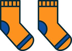 Sock Line Filled Two Colors Icon vector