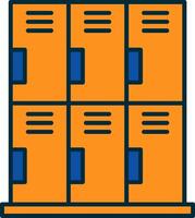 Locker Line Filled Two Colors Icon vector