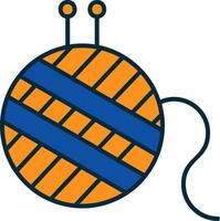 Wool Ball Line Filled Two Colors Icon vector