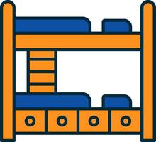 Bunk Bed Line Filled Two Colors Icon vector