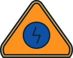 Electrical Danger Sign Line Filled Two Colors Icon vector