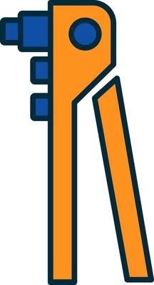Riveter Line Filled Two Colors Icon