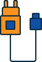 Charger Line Filled Two Colors Icon vector