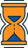 Hour Glass Line Filled Two Colors Icon vector