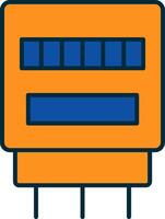 Electric Counter Line Filled Two Colors Icon vector