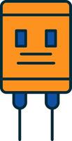 Capacitor Line Filled Two Colors Icon vector