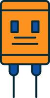 Capacitor Line Filled Two Colors Icon vector