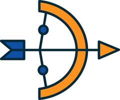 Archery Line Filled Two Colors Icon vector