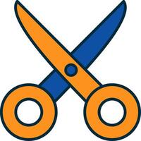 Scissors Line Filled Two Colors Icon vector