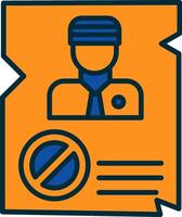 Blaklist Line Filled Two Colors Icon vector