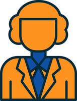 Judge Line Filled Two Colors Icon vector