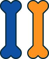 Bones Line Filled Two Colors Icon vector
