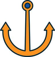 Anchor Line Filled Two Colors Icon vector