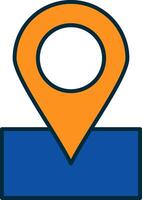 Map Line Filled Two Colors Icon vector