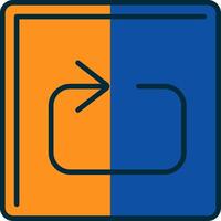 Loop Line Filled Two Colors Icon vector