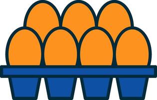 Egg Tray Line Filled Two Colors Icon vector