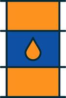 Oil Barrel Line Filled Two Colors Icon vector