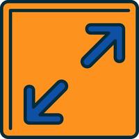 Resize Line Filled Two Colors Icon vector