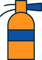 Fire Extinguisher Line Filled Two Colors Icon vector