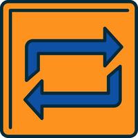 Repeat Line Filled Two Colors Icon vector