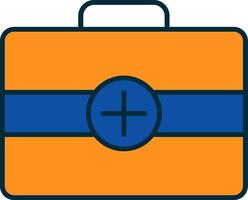 First Aid kit Line Filled Two Colors Icon vector