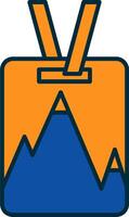 Ski Pass Line Filled Two Colors Icon vector