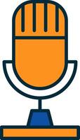 Microphone Line Filled Two Colors Icon vector