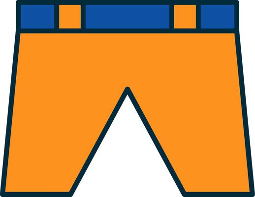 Shorts Line Filled Two Colors Icon