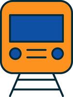 Rail Line Filled Two Colors Icon vector