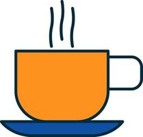 Hot Coffee Line Filled Two Colors Icon vector