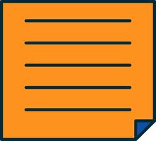 Post It Line Filled Two Colors Icon vector