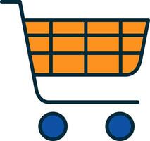 Shopping Basket Line Filled Two Colors Icon vector