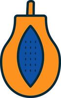 Papaya Line Filled Two Colors Icon vector