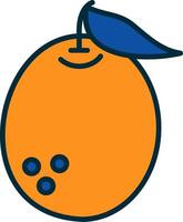 pomelo Line Filled Two Colors Icon vector